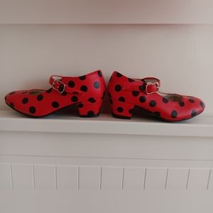 Red Black Spanish Dancer Shoes Toddler Size 27